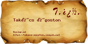Takács Ágoston névjegykártya